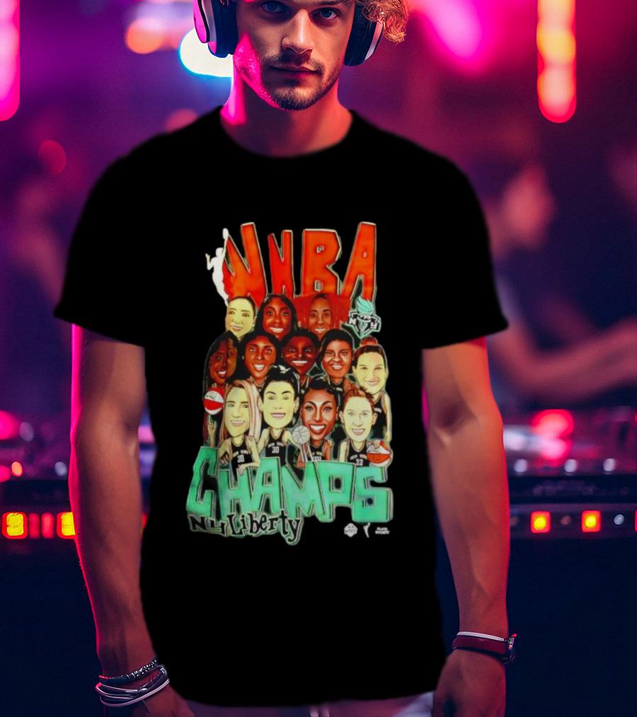 New York Liberty WNBA Champs 2024 Team Celebration T-Shirt
