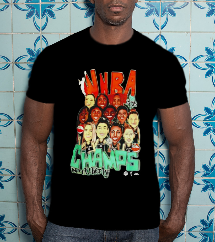 New York Liberty WNBA Champs 2024 Team Celebration T-Shirt