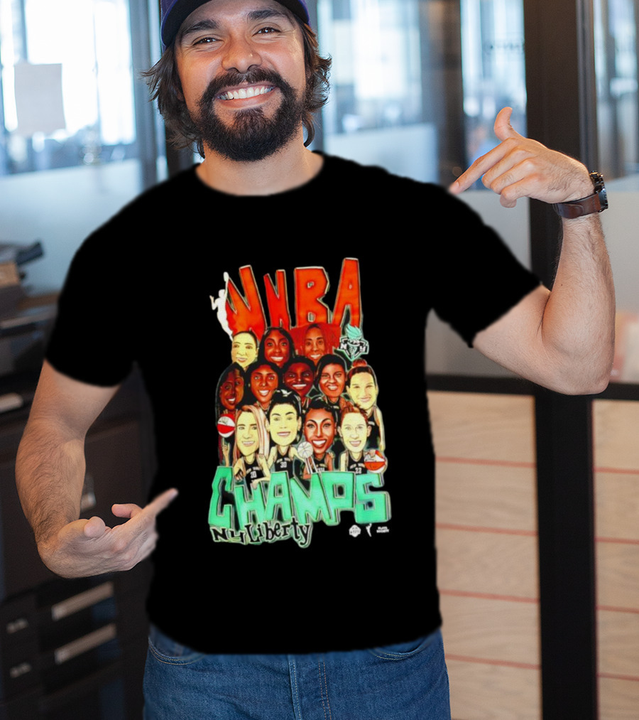New York Liberty WNBA Champs 2024 Team Celebration T-Shirt