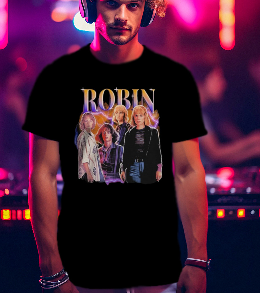 Robin Hearthrob Stranger Things Retro Lightning Style T-Shirt