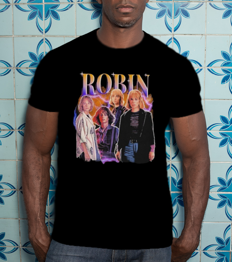 Robin Hearthrob Stranger Things Retro Lightning Style T-Shirt