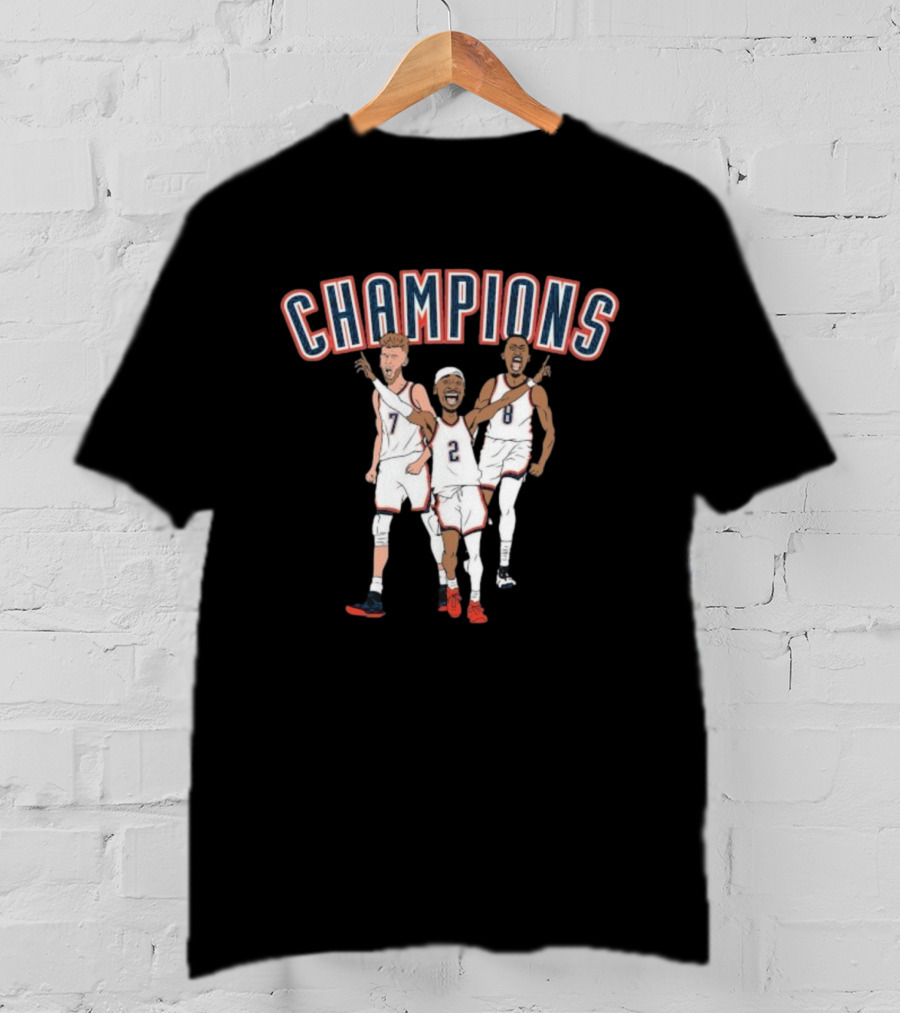 Shai Gilgeous-Alexander Chet Holmgren Jalen Williams Oklahoma City Thunder 2025 NBA Champions T-Shirt