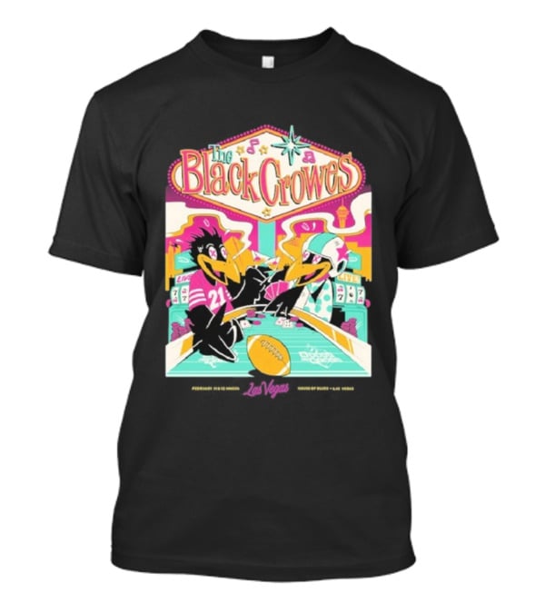 The Black Crowes Las Vegas Feb 2022 Casino Poker Night Football T-Shirt