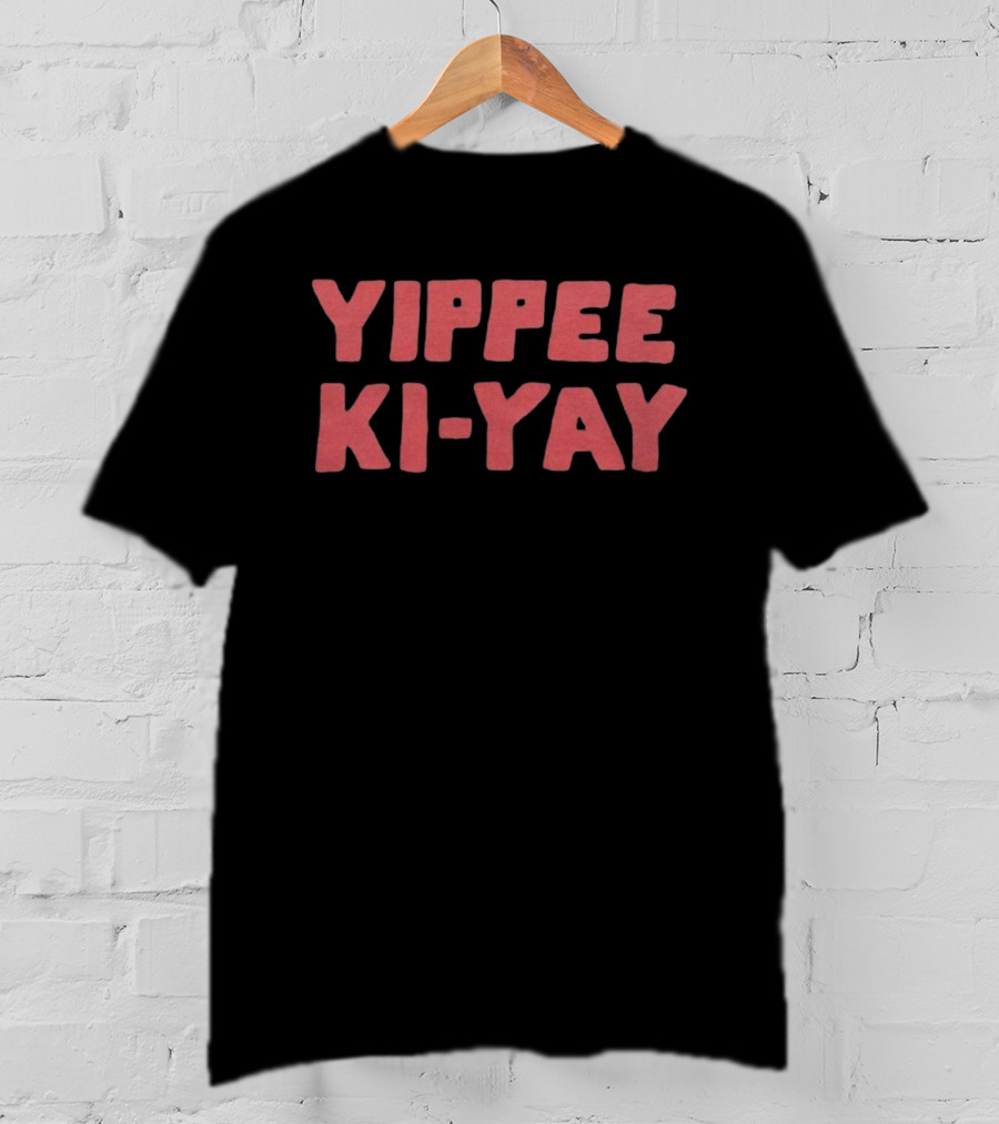 Yippee Ki-Yay Merry Christmas Red Bold Holiday Phrase Iconic Greeting T-Shirt