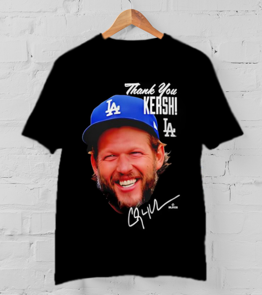 Clayton Kershaw Los Angeles Dodgers Signature Thank You Face T-Shirt