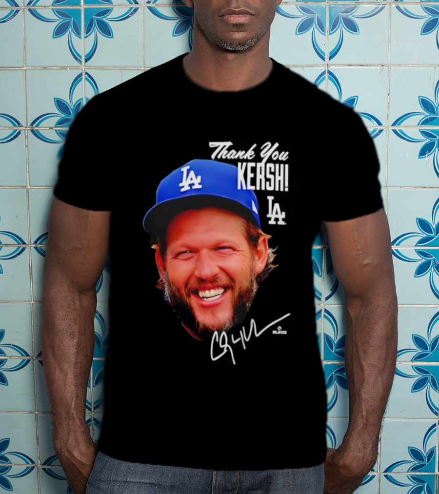 Clayton Kershaw Los Angeles Dodgers Signature Thank You Face T-Shirt