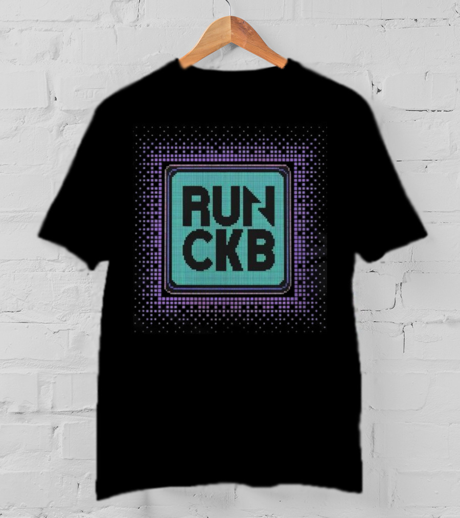 RUN CKB Retro Pixelated Square Block Style T-Shirt