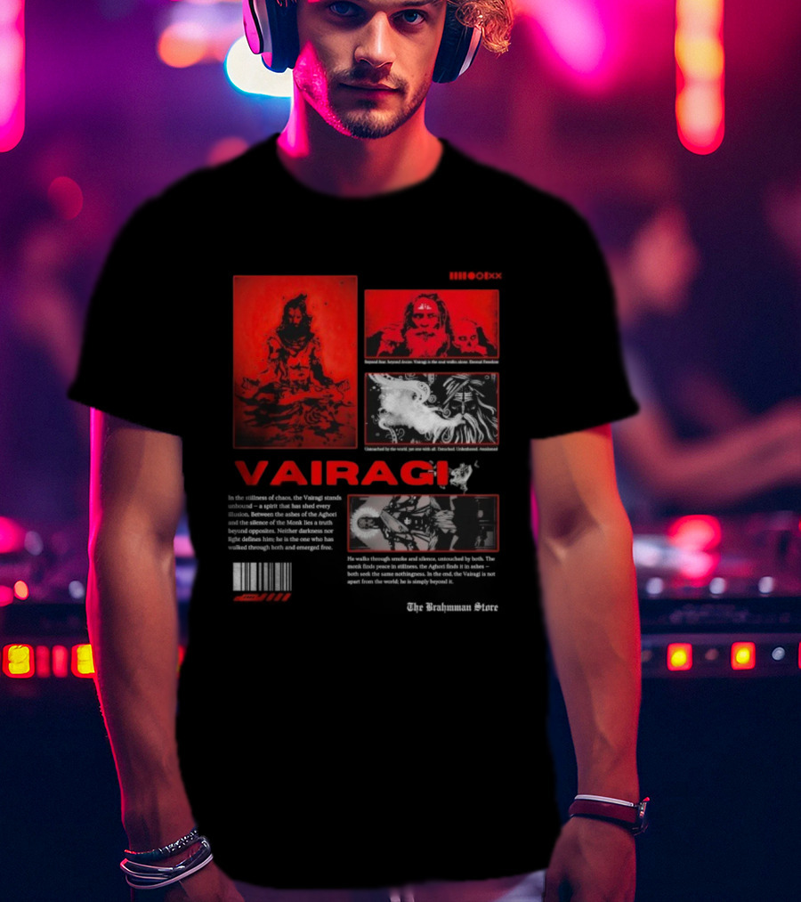 Vairagi The Brahmman Beyond Time Meditative Spiritual Essence T-Shirt