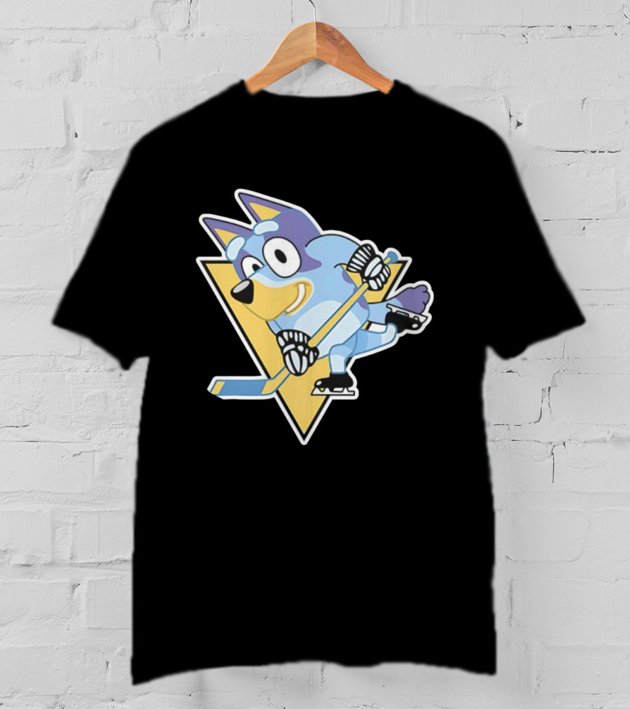 Pittsburgh Steelers Bluey Ice Hockey Crossover T-Shirt
