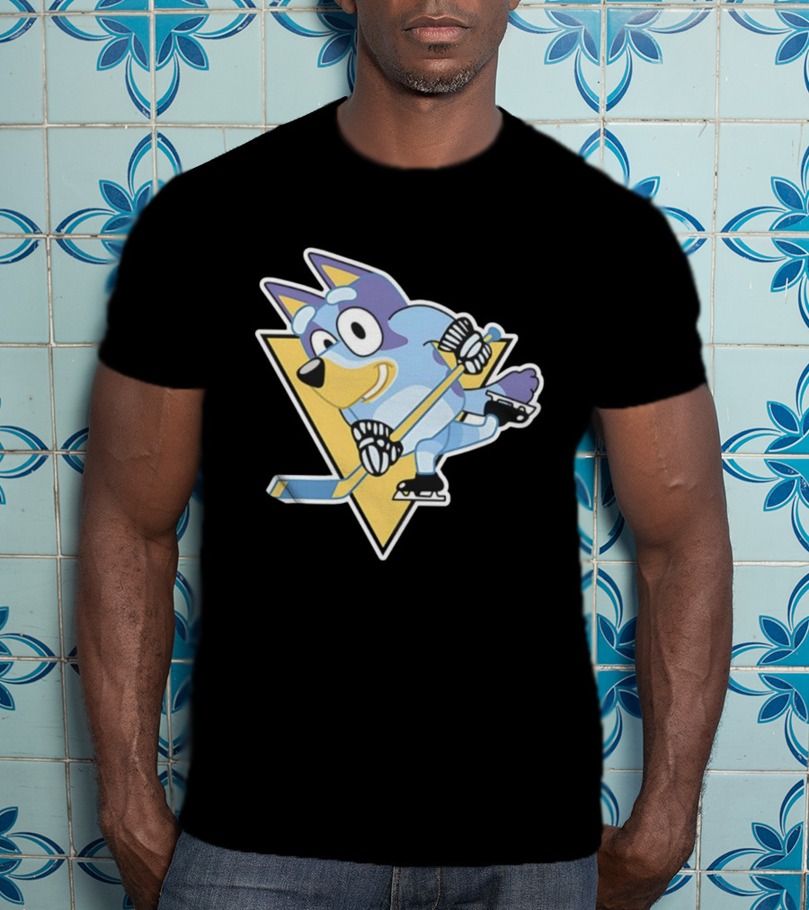 Pittsburgh Steelers Bluey Ice Hockey Crossover T-Shirt