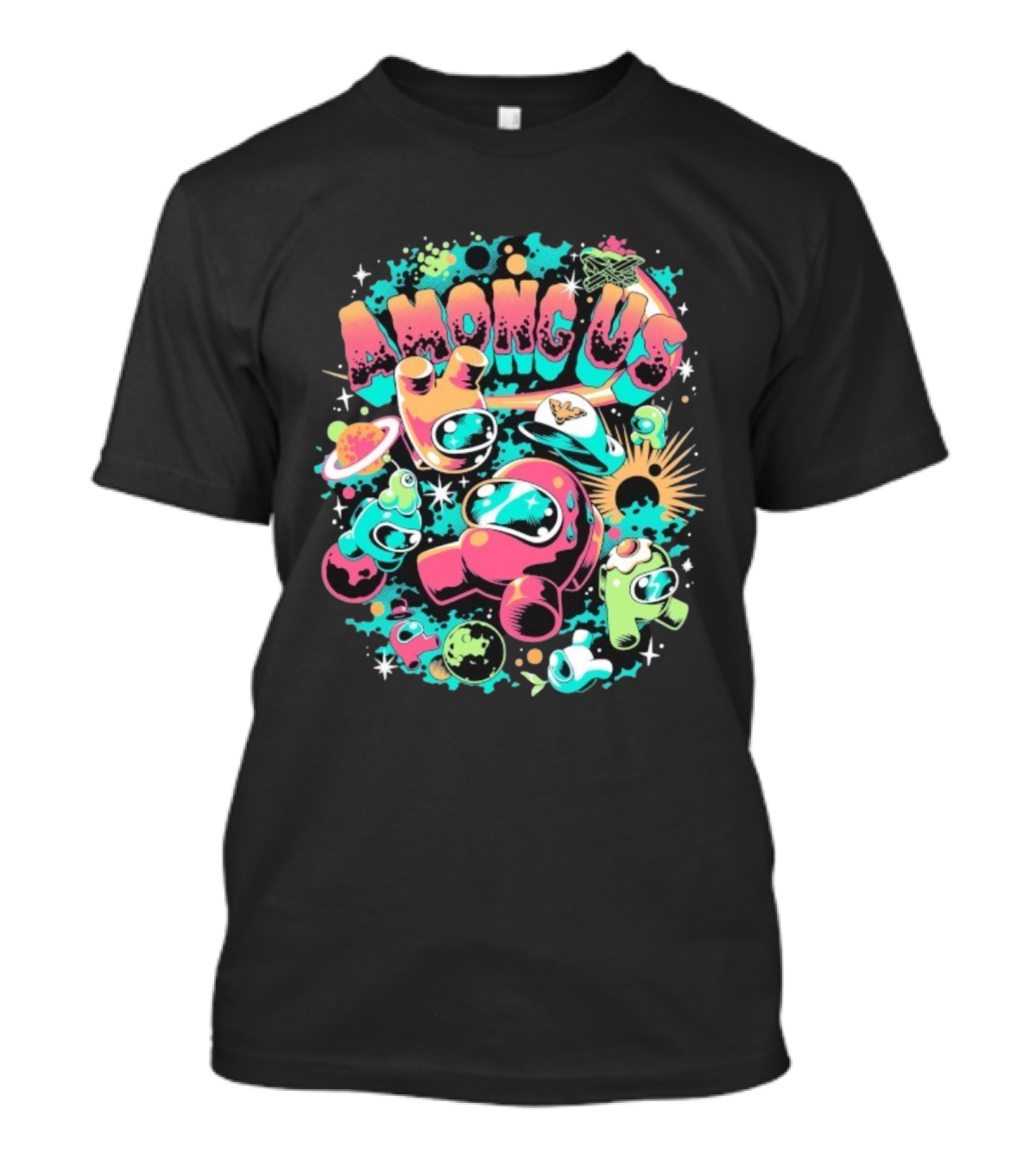 Among Us Ejected Space Crewmates Comic Art Cosmic Adventure T-Shirt
