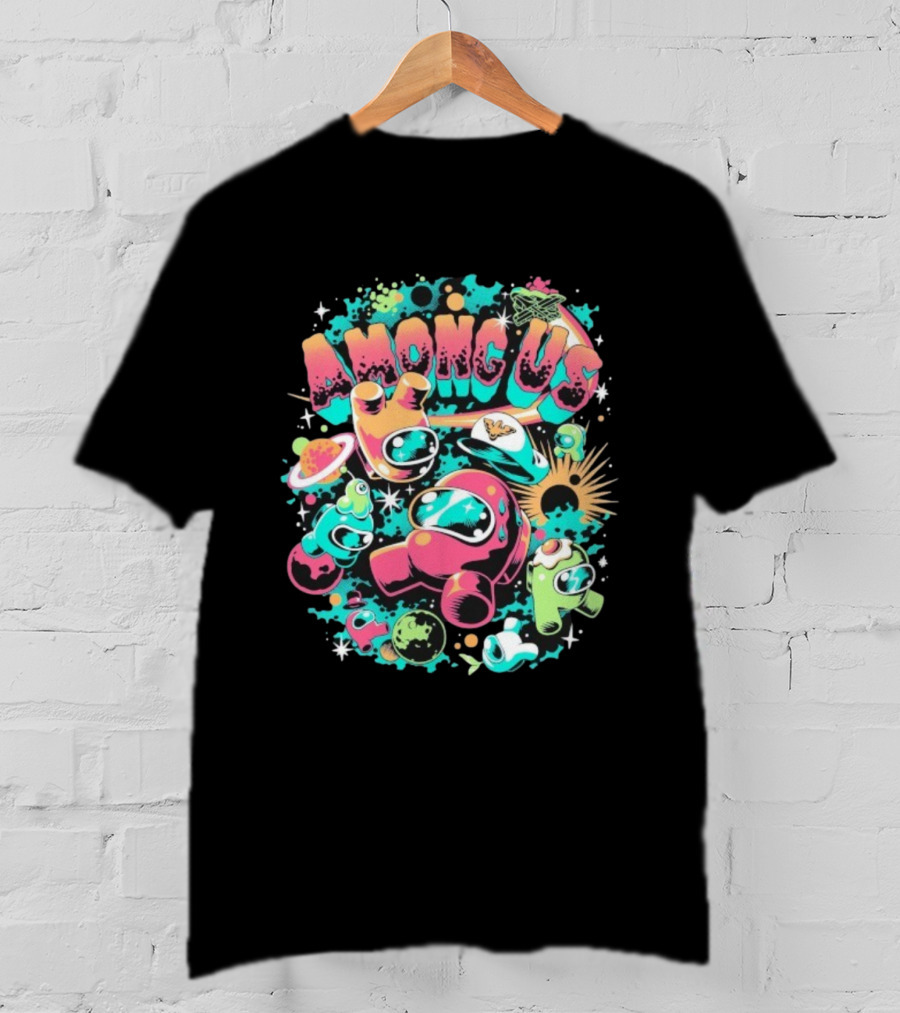 Among Us Ejected Space Crewmates Comic Art Cosmic Adventure T-Shirt