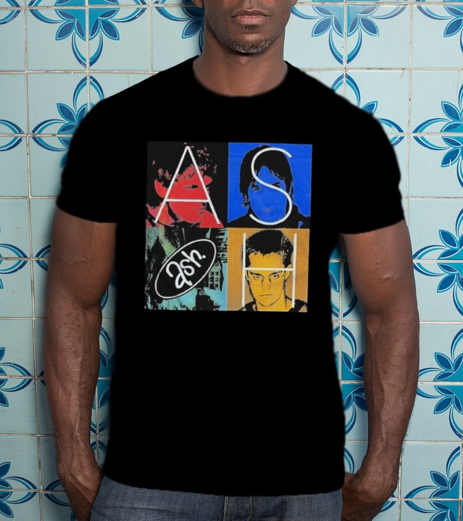 Ash Band Pop Art Style Faces Collage T-Shirt