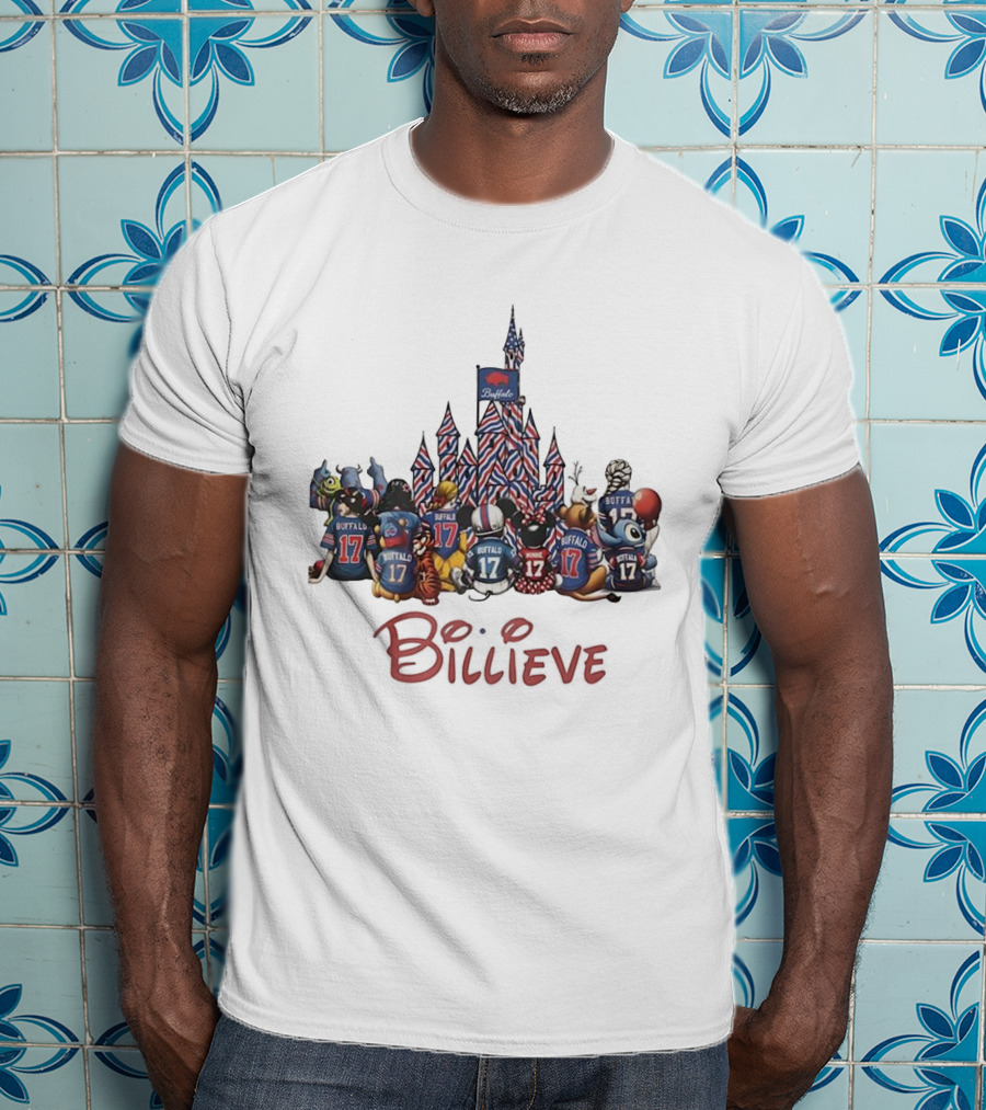 Buffalo Bills Disney Characters Castle Believe Football 17 Jersey T-Shirt