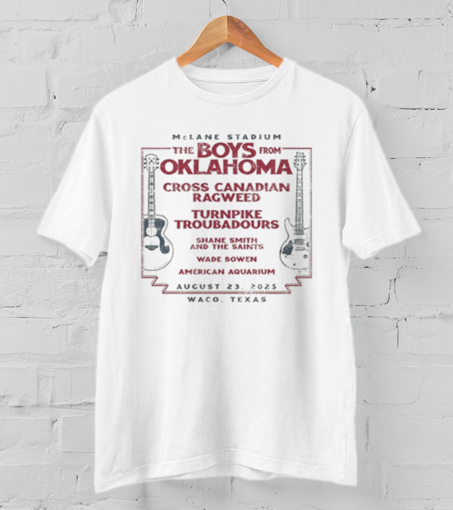 McLane Stadium The Boys From Oklahoma Cross Canadian Ragweed August 23 2025 Waco Texas Music Lineup Concert Event T-Shirt