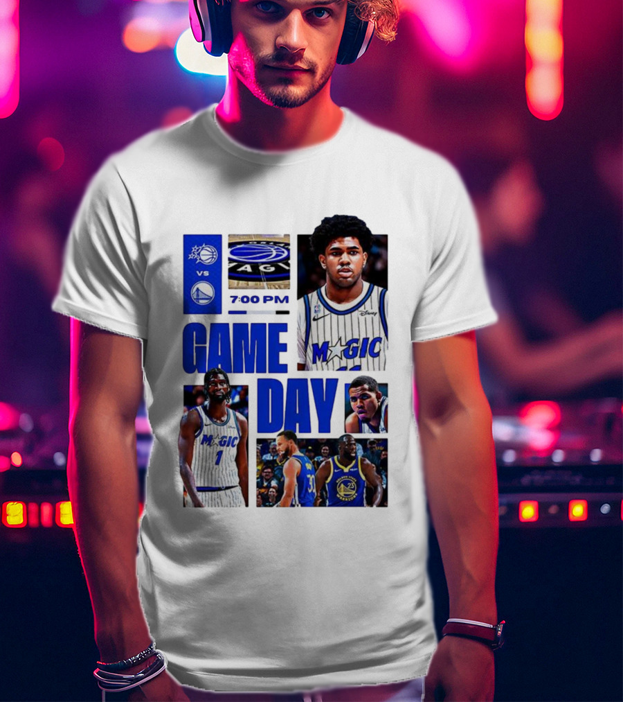 Orlando Magic Vs Golden State Warriors NBA Game Day 2025 7:00 PM T-Shirt