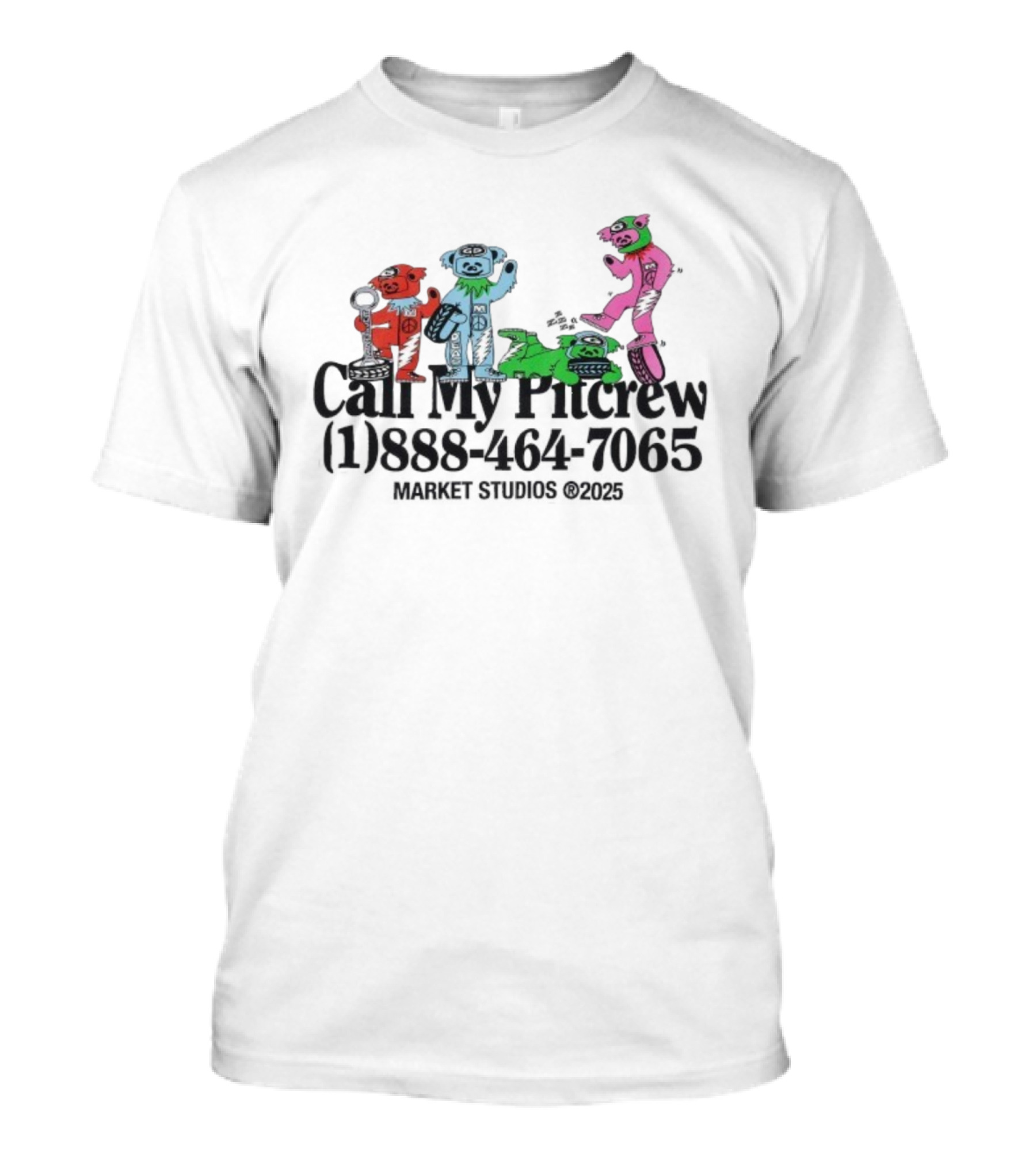Grateful Dead Market Call My Pitcrew Dancing Bears Racing Theme T-Shirt
