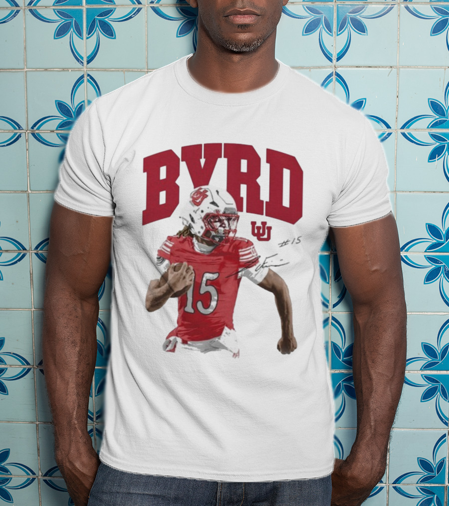 BYRD 15 Utah Utes Football Player Jersey T-Shirt