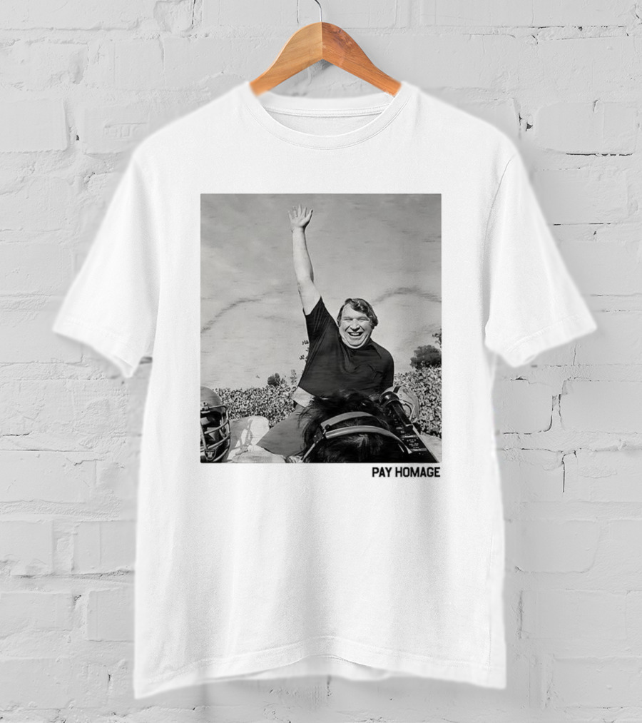 John Madden Celebratory Ride Raiders Coach Achievement T-Shirt