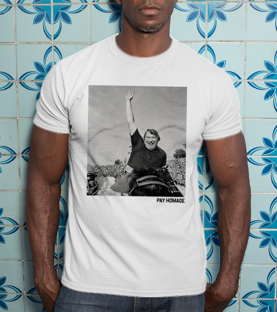 John Madden Celebratory Ride Raiders Coach Achievement T-Shirt