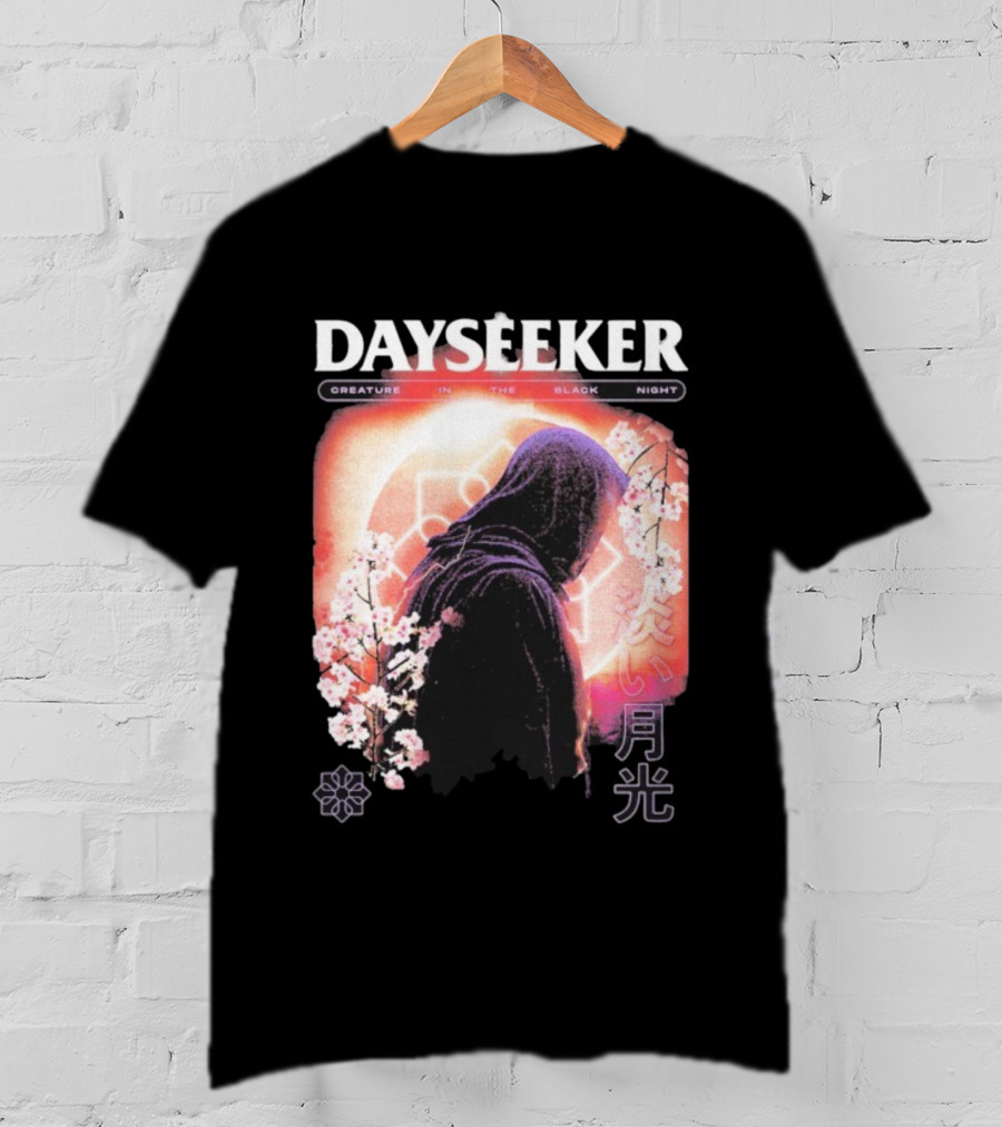 Dayseeker Creature Black Night Cherry Blossom Aesthetic T-Shirt