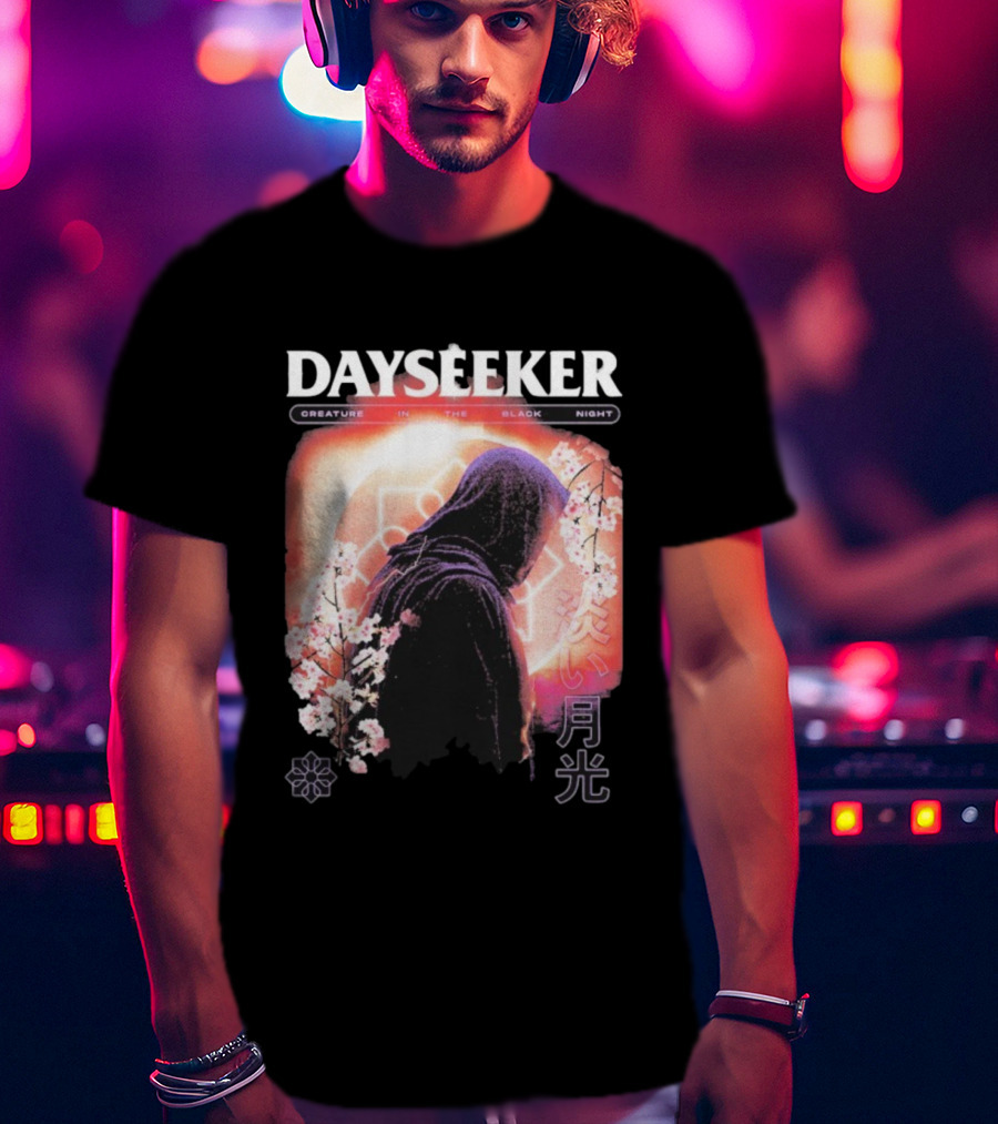 Dayseeker Creature Black Night Cherry Blossom Aesthetic T-Shirt