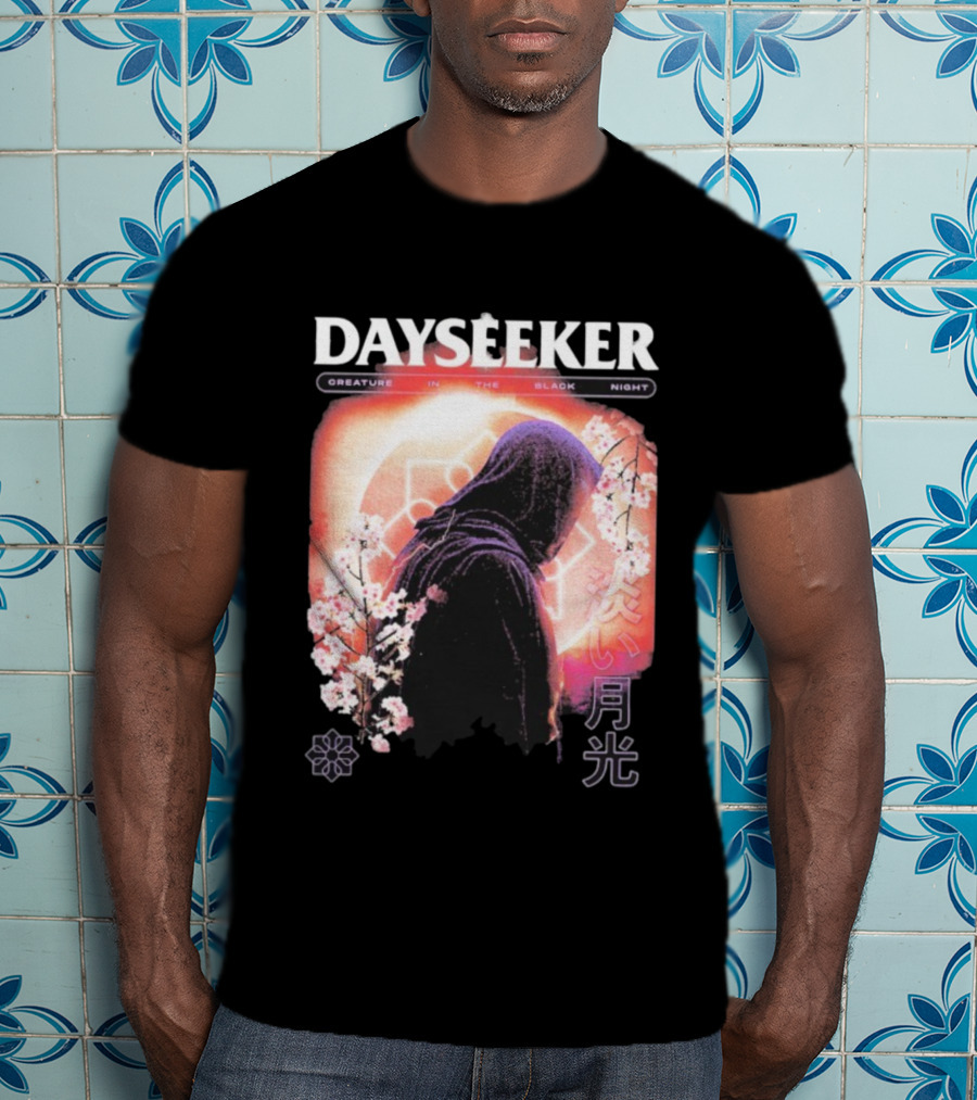 Dayseeker Creature Black Night Cherry Blossom Aesthetic T-Shirt