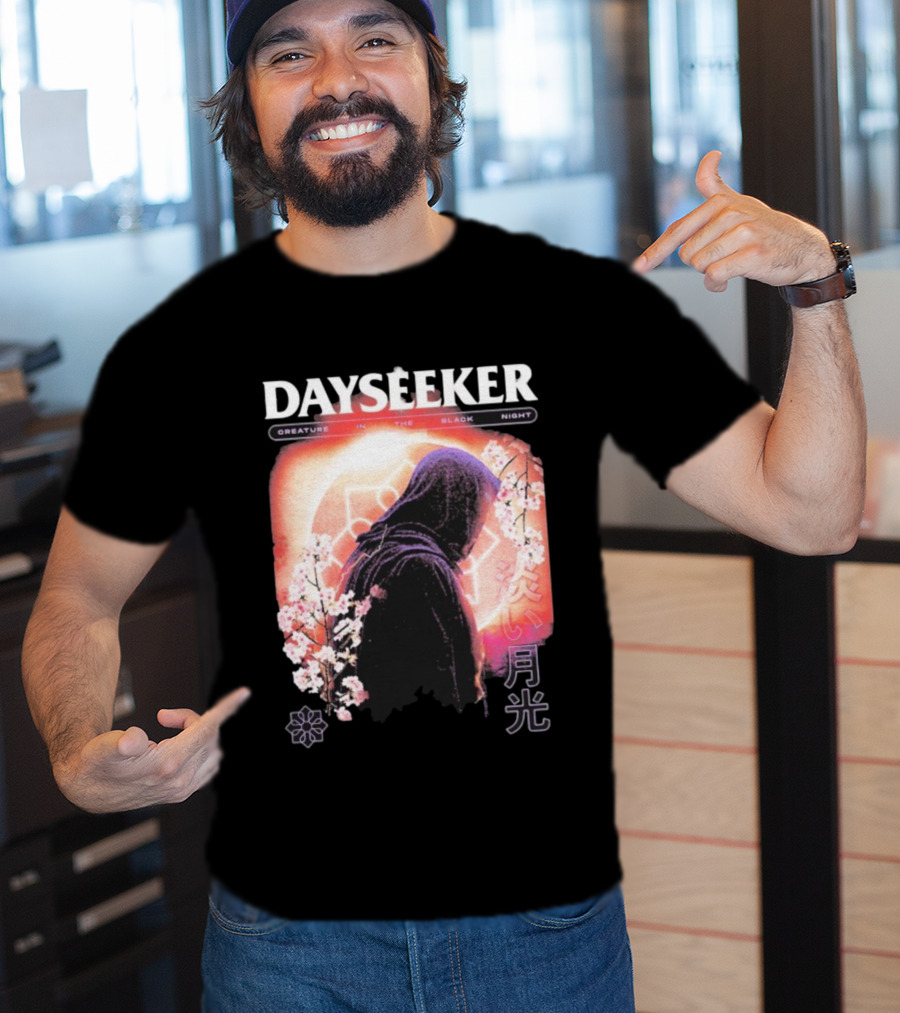 Dayseeker Creature Black Night Cherry Blossom Aesthetic T-Shirt