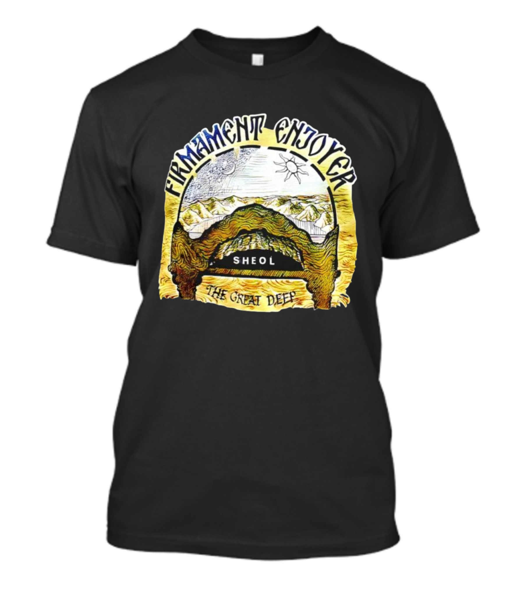 Firmament Enjoyer Sheol The Great Deep Sun And Moon Mountains T-Shirt
