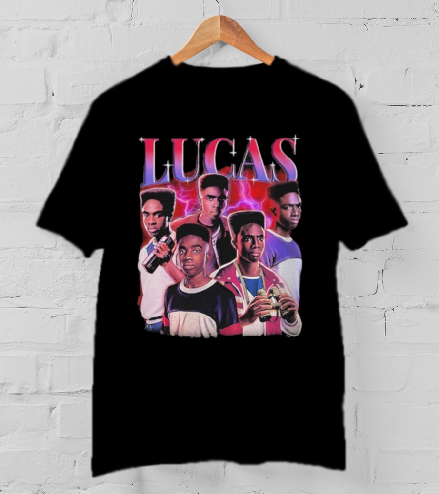 Lucas Stranger Things Character Tribute Retro Style T-Shirt