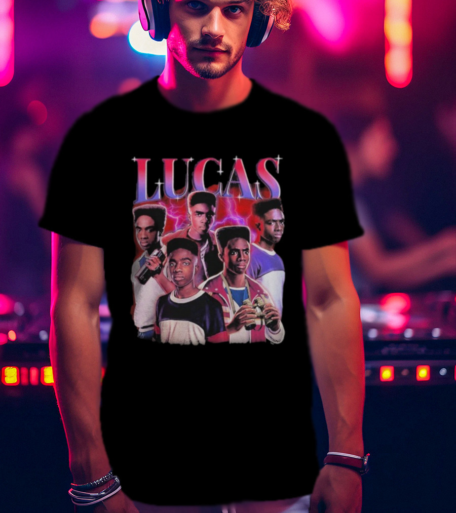 Lucas Stranger Things Character Tribute Retro Style T-Shirt