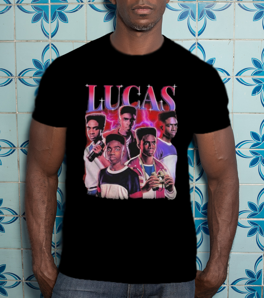 Lucas Stranger Things Character Tribute Retro Style T-Shirt