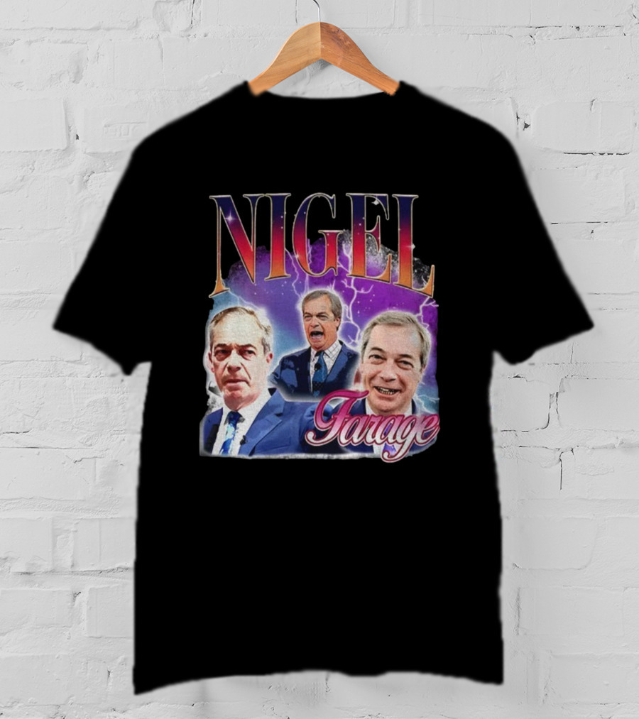 Nigel Farage Lightning Storm Portrait T-Shirt