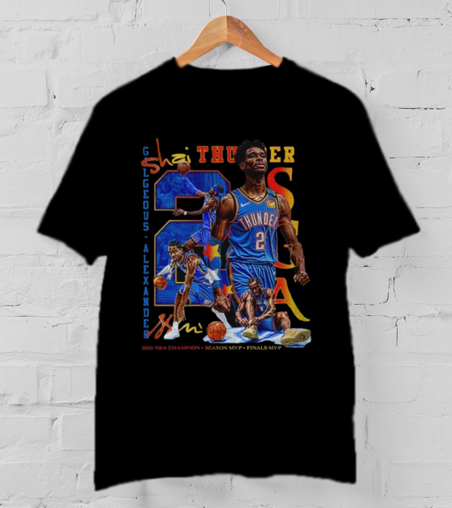 Oklahoma City Thunder Shai Gilgeous-Alexander SGA 2 Basketball MVP Champion T-Shirt