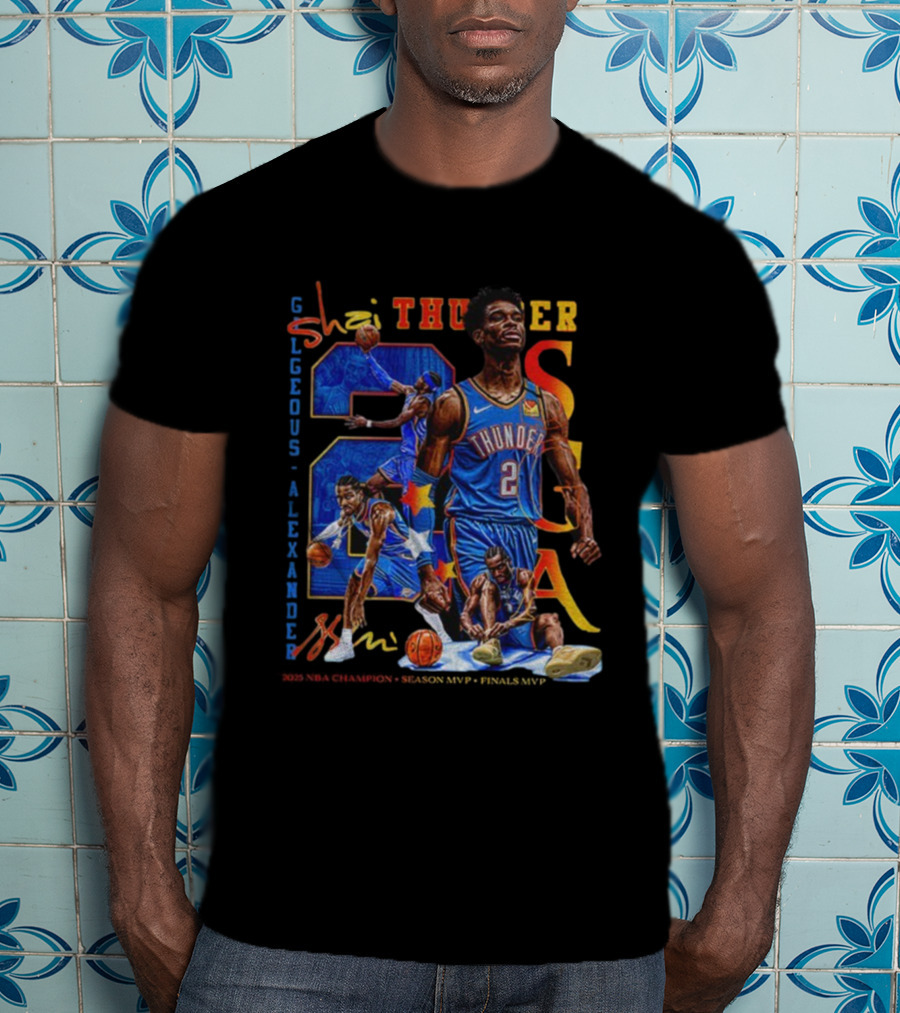 Oklahoma City Thunder Shai Gilgeous-Alexander SGA 2 Basketball MVP Champion T-Shirt