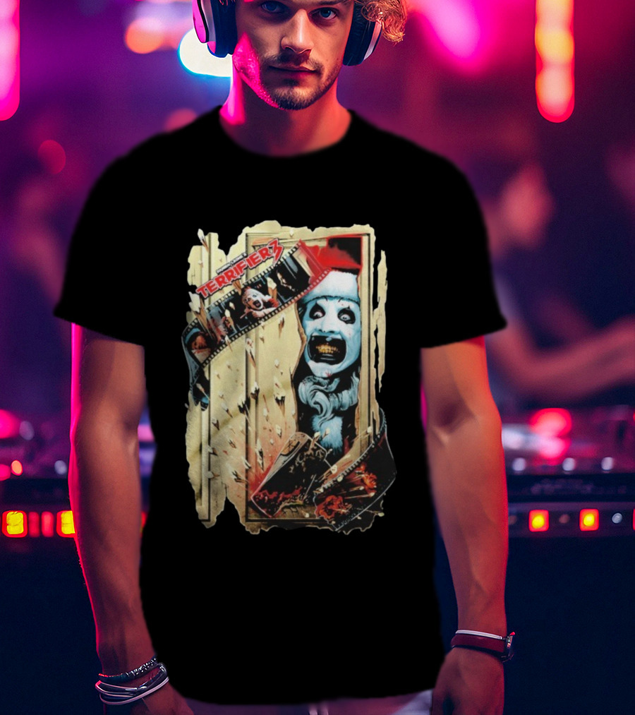 Terrifier 3 Chop House Horror Art The Clown Film Strip Scene T-Shirt