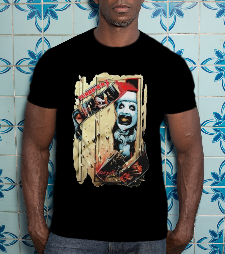 Terrifier 3 Chop House Horror Art The Clown Film Strip Scene T-Shirt