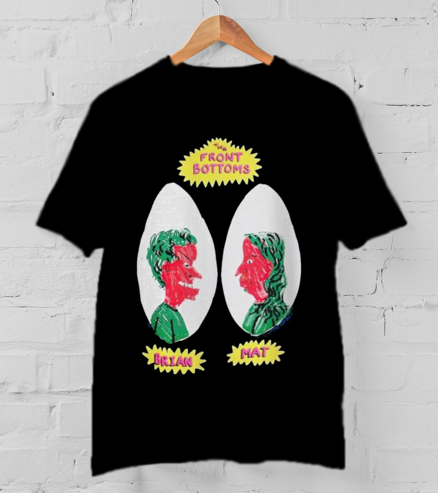 The Front Bottoms Brian Mat Cartoon Art Faces T-Shirt