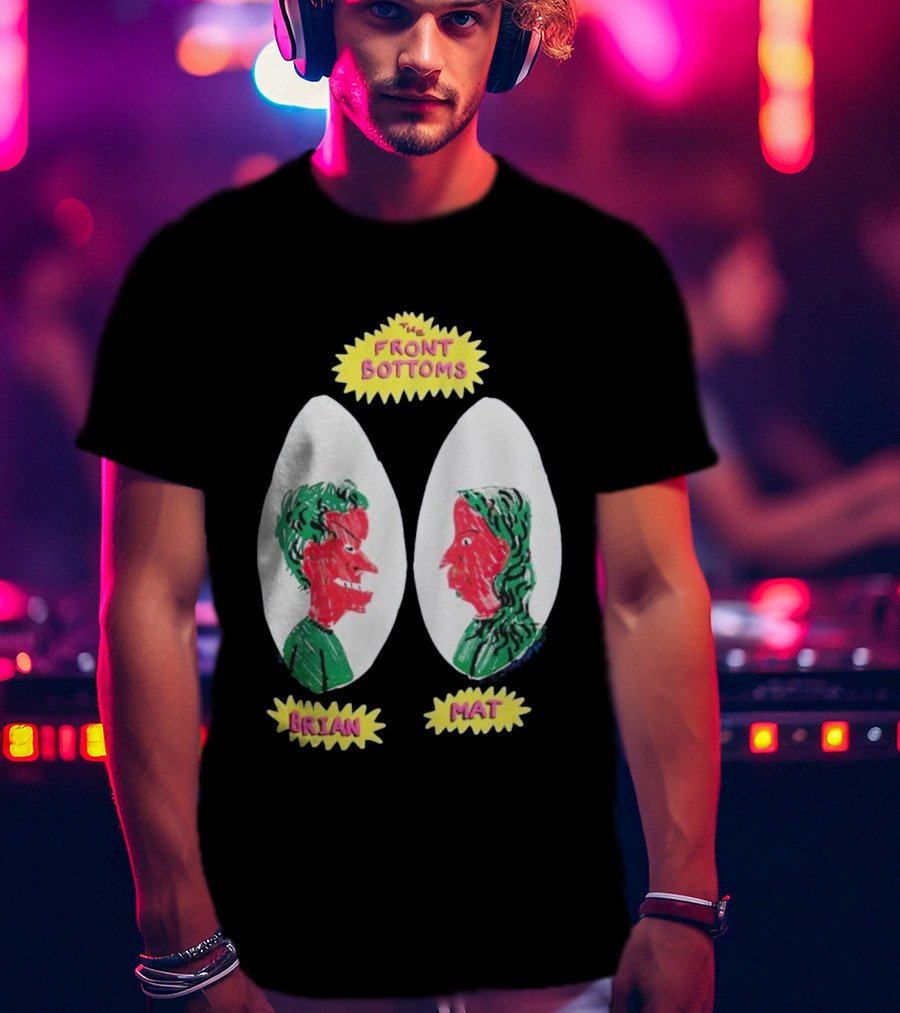 The Front Bottoms Brian Mat Cartoon Art Faces T-Shirt
