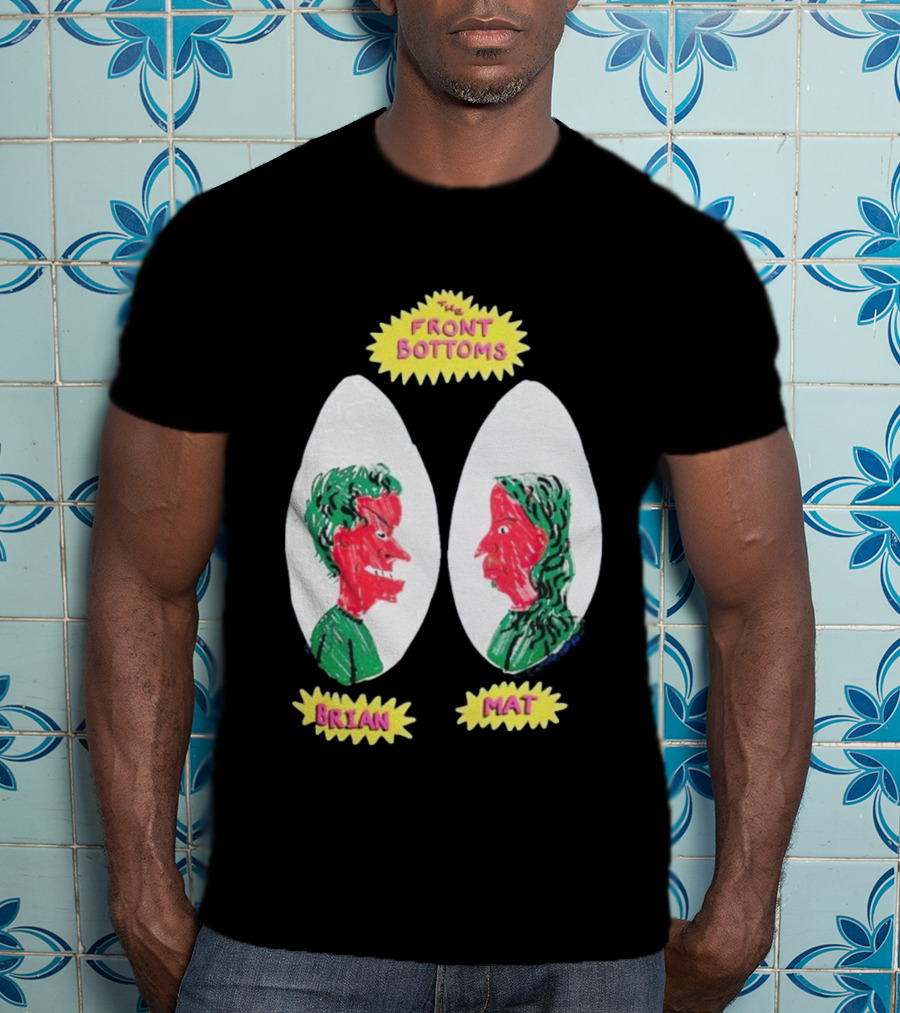 The Front Bottoms Brian Mat Cartoon Art Faces T-Shirt