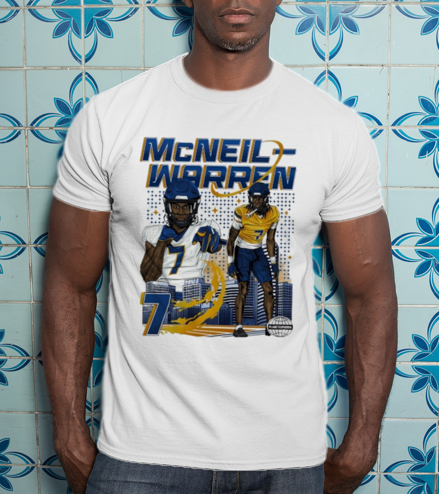 McNeil-Warren Number 7 Planet Euphoria Football Cityscape T-Shirt