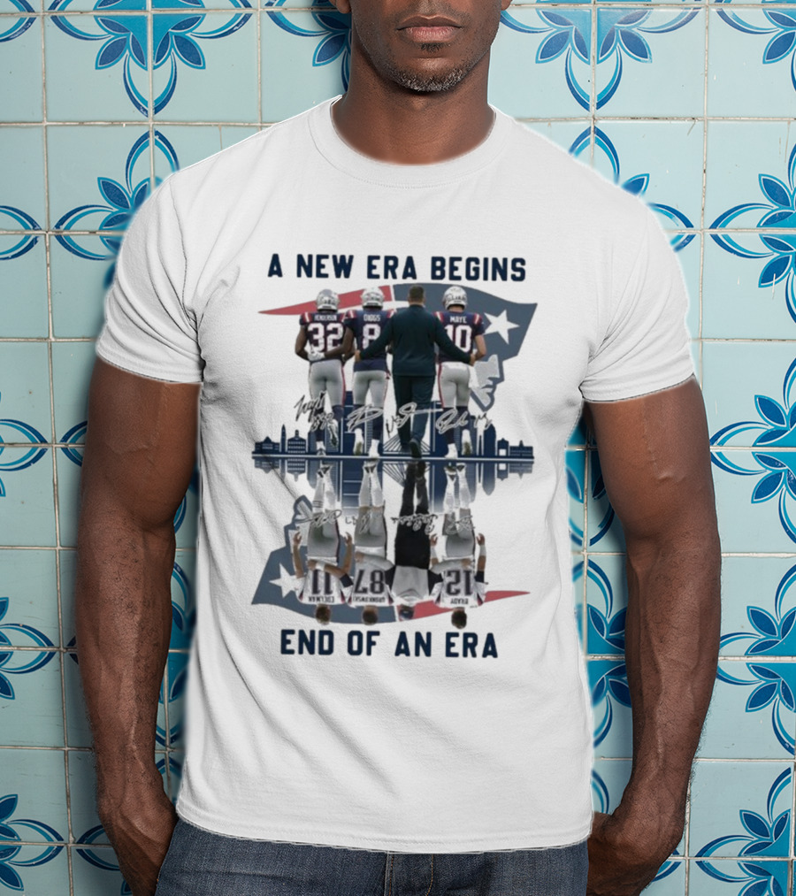 A New Era Begins End Of An Era New England Patriots Signatures T-Shirt