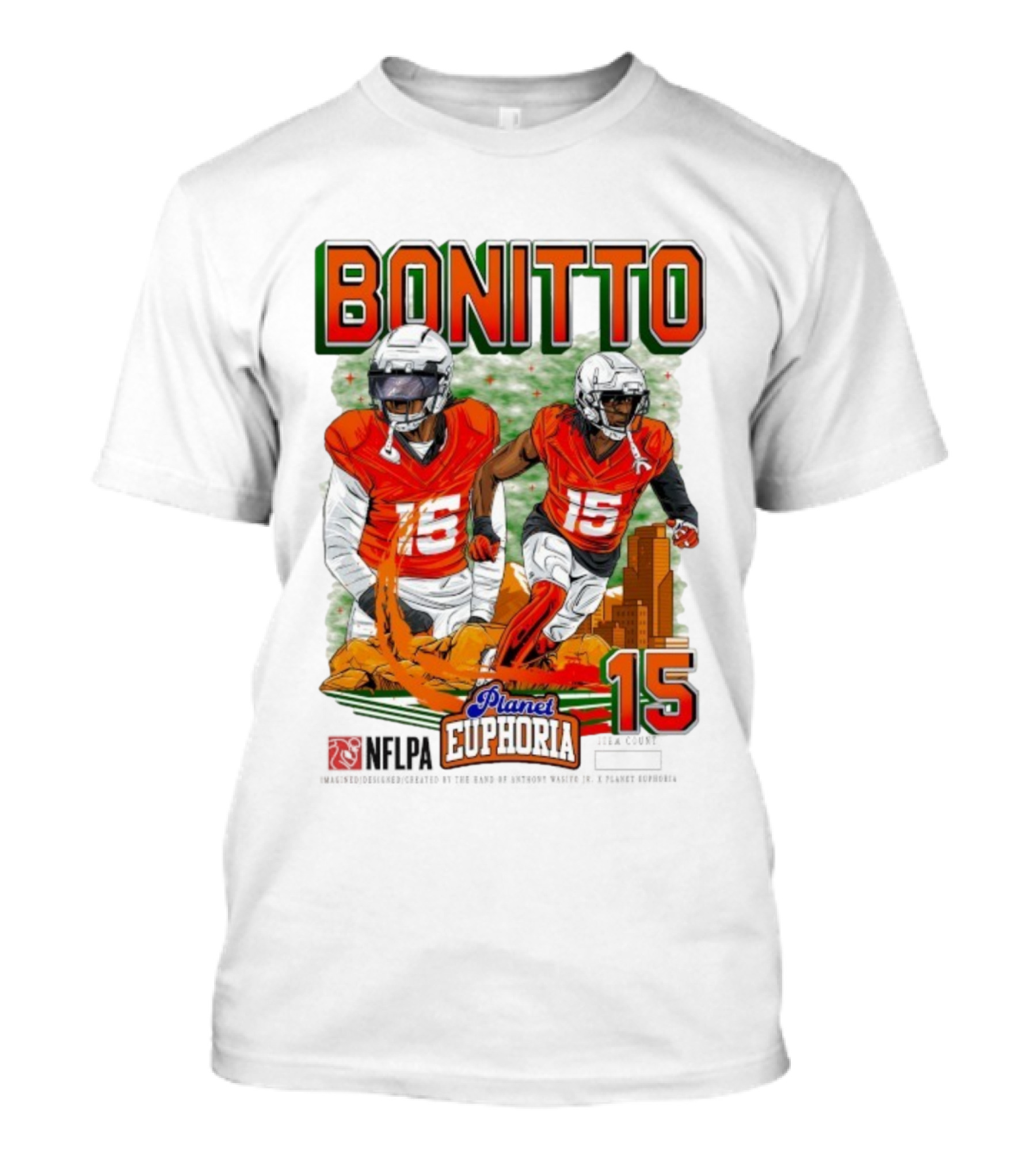 Bonitto Planet Euphoria NFLPA Player Number 15 T-Shirt