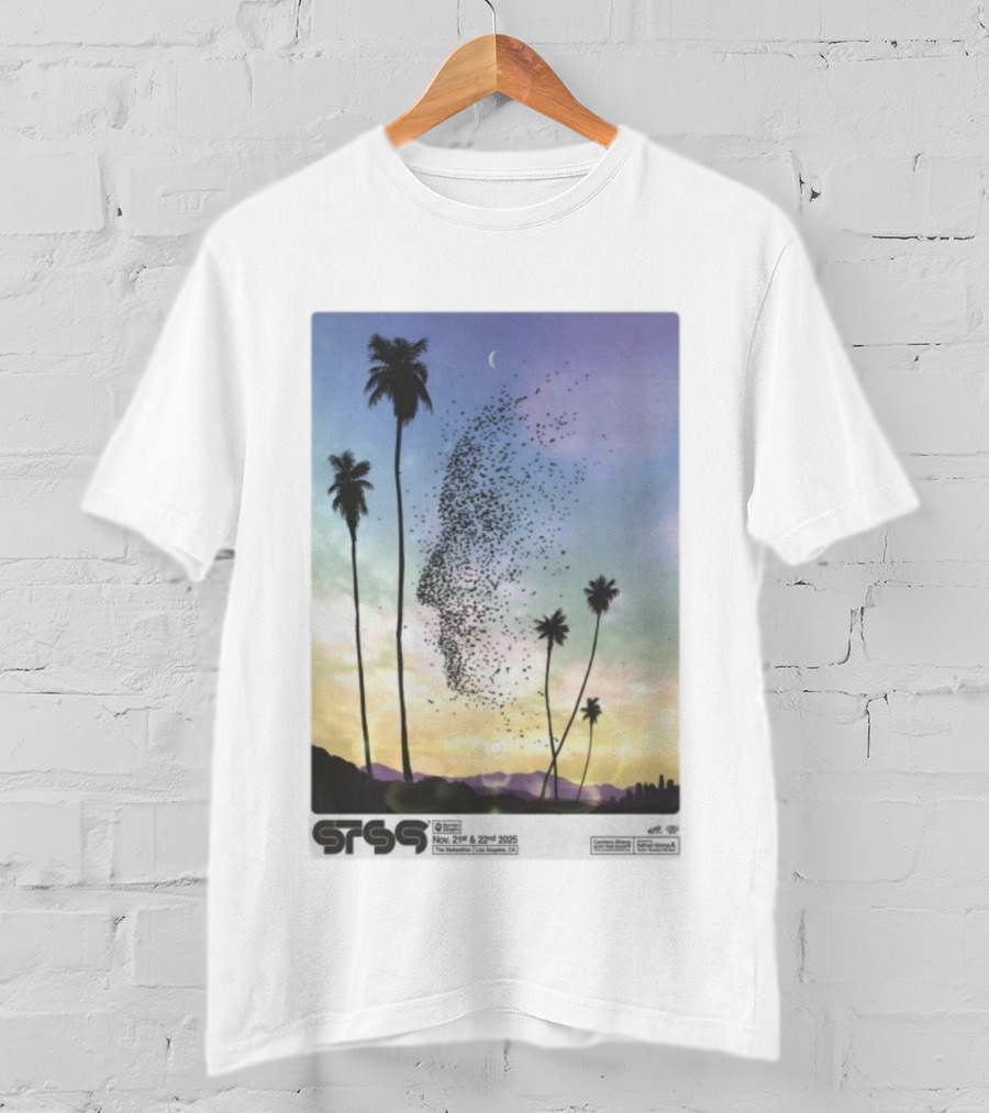 STS9 Nov 21 22 2025 The Bellwether Los Angeles CA Palm Trees And Birds Sky Scene T-Shirt