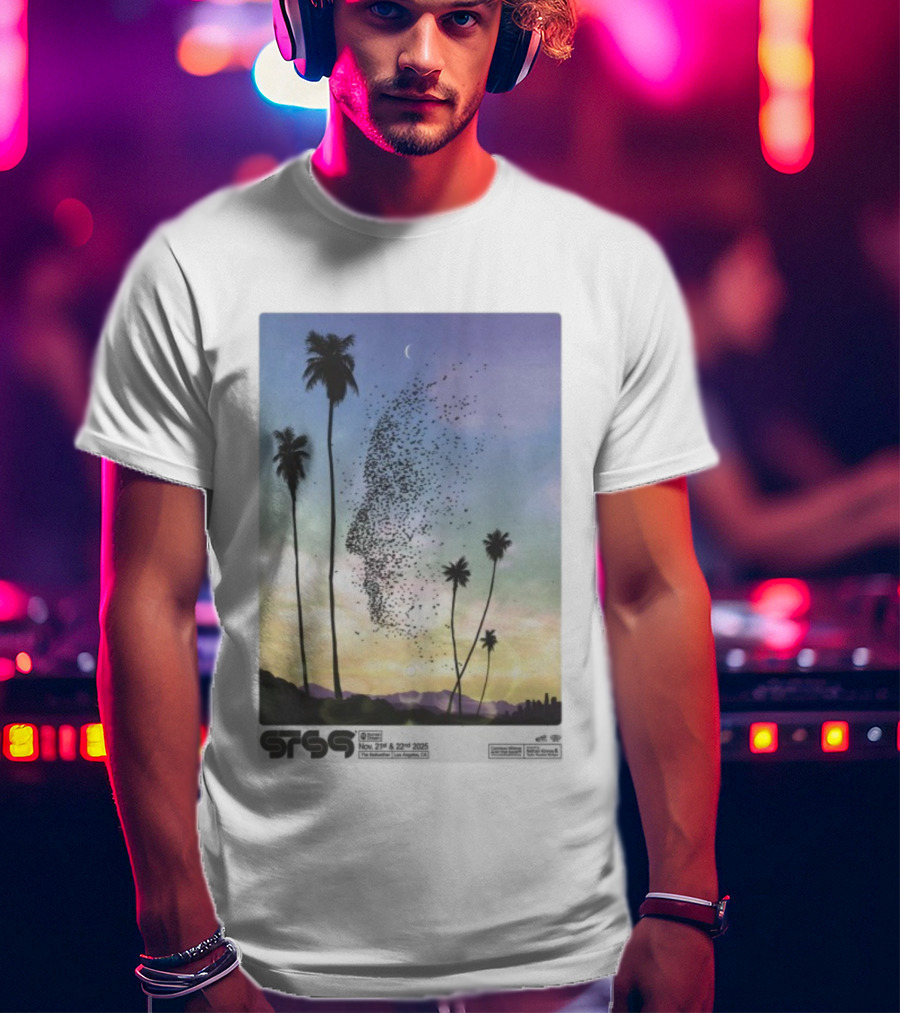 STS9 Nov 21 22 2025 The Bellwether Los Angeles CA Palm Trees And Birds Sky Scene T-Shirt