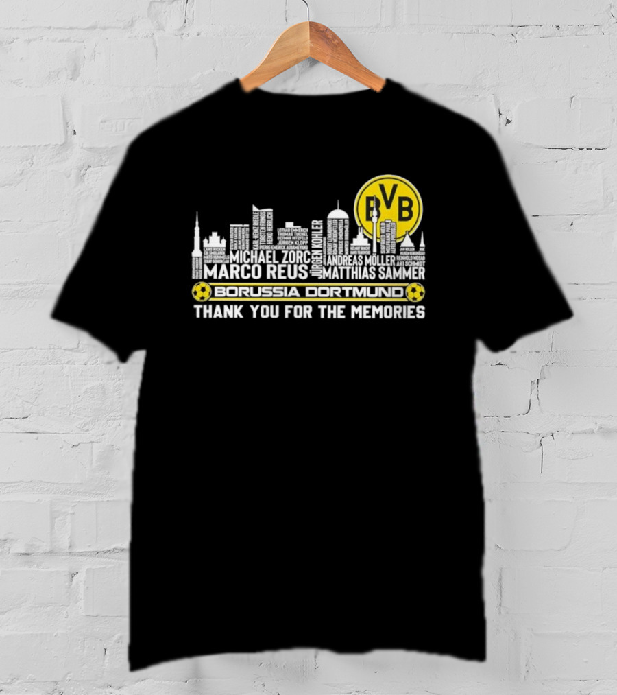 Borussia Dortmund BVB Marco Reus Matthias Sammer Skyline Club Crest Thank You For The Memories T-Shirt