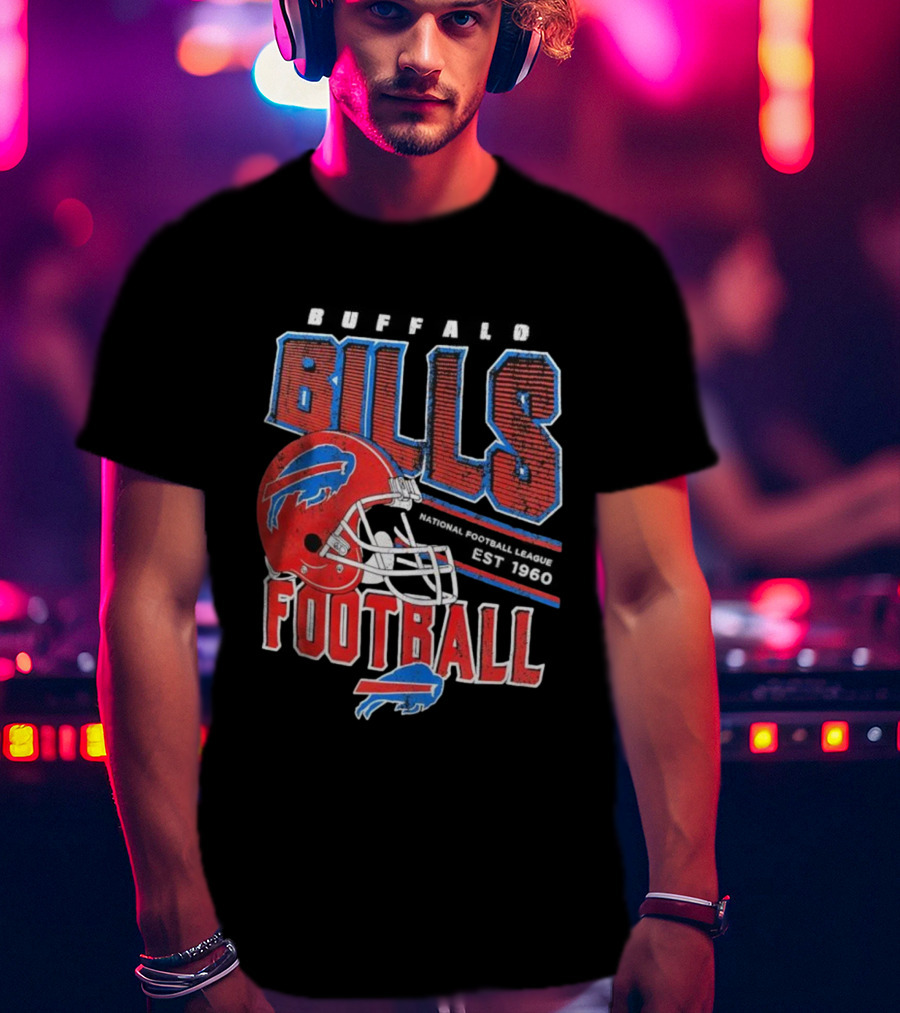 Buffalo Bills Follow The Leader 1960 National Football League Football Helmet T-Shirt