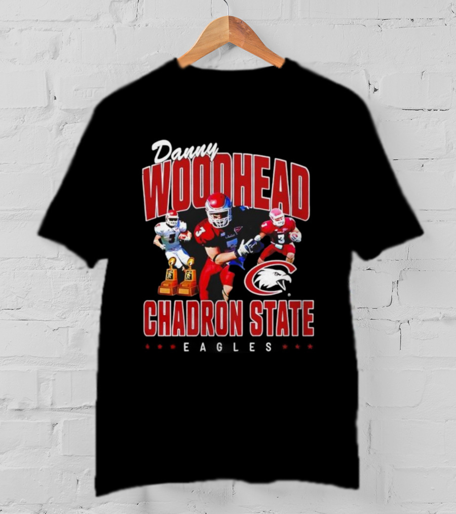 Danny Woodhead Chadron State Eagles Football Legend Featuring Two Trophies T-Shirt