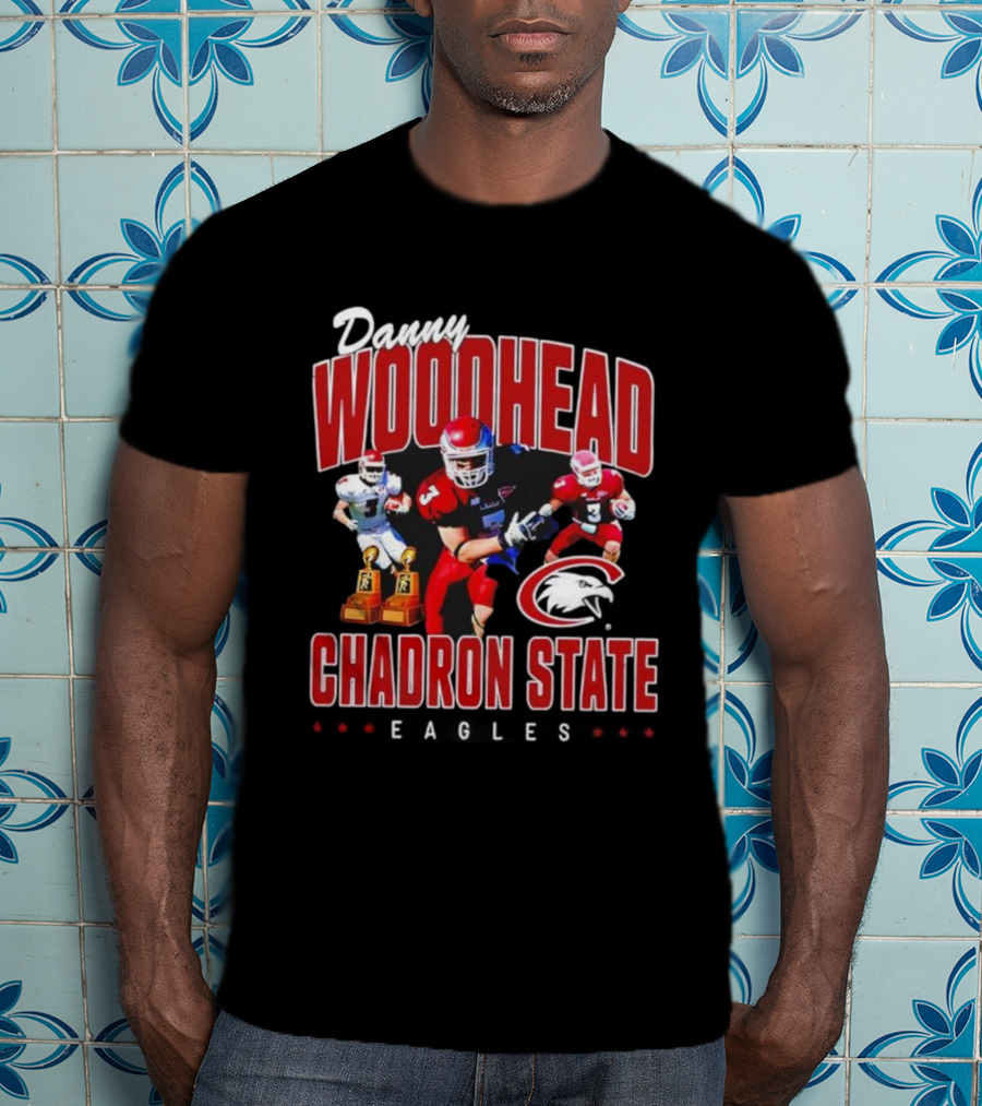 Danny Woodhead Chadron State Eagles Football Legend Featuring Two Trophies T-Shirt