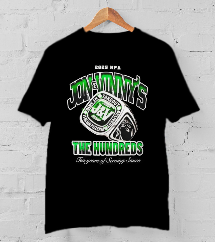 Jon & Vinny's J&V Italian Pizzeria The Hundreds Ring Dine In Take Out Delivery T-Shirt